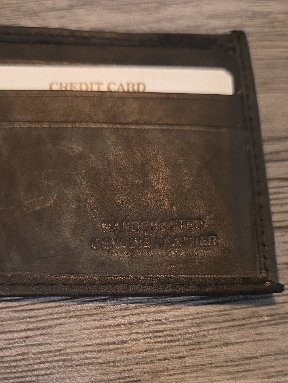 Black Bi-Fold Leather Wallet - Multi-Window Card Case - Picture 2 of 4